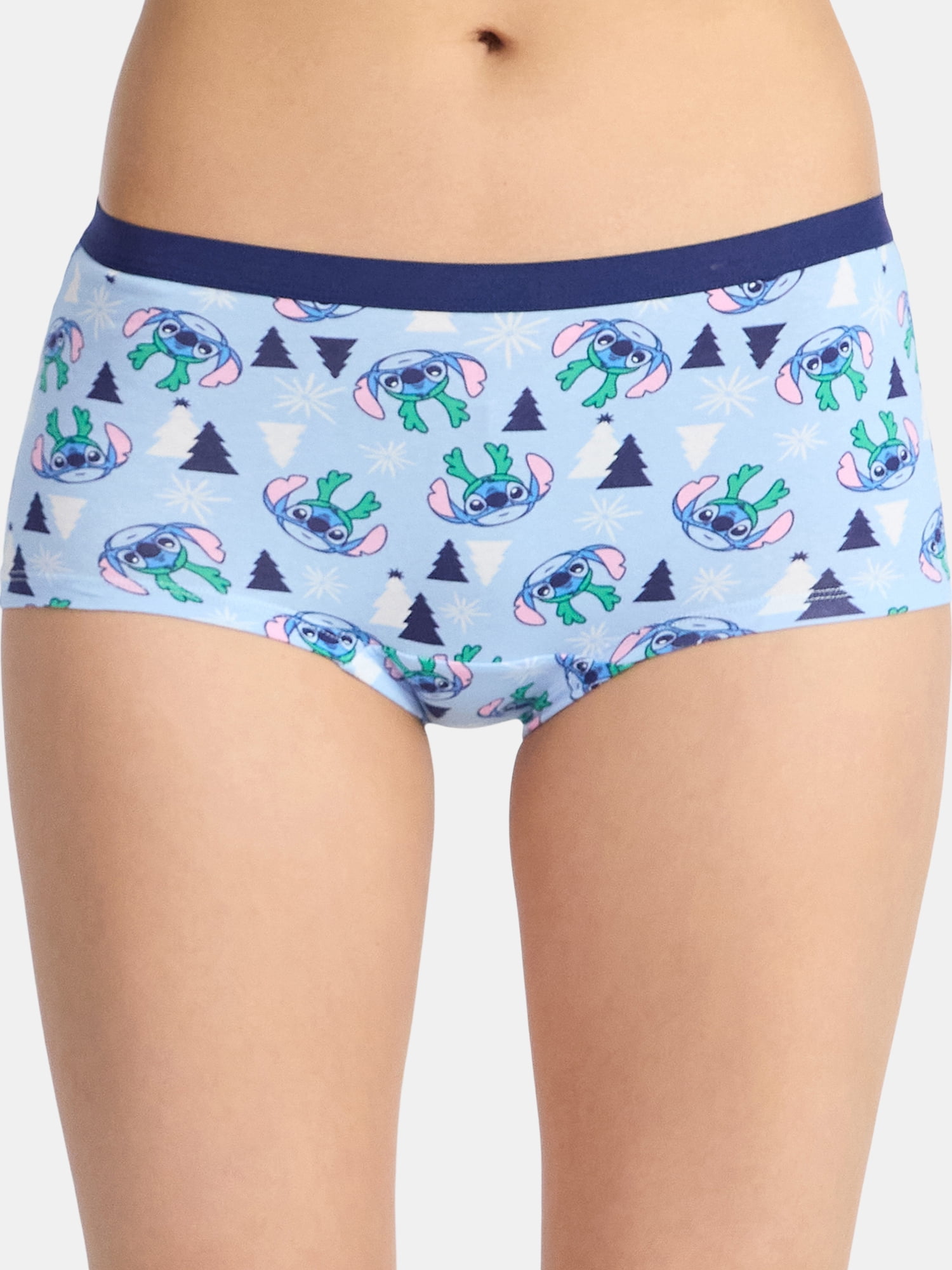 Disney Stitch Women's Christmas Boyshort Panties, 3-Pack, Sizes S-XXL