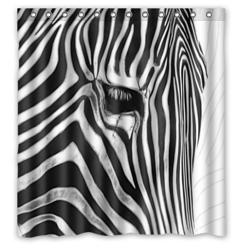 Cortina de ducha Impermeable ABPHQTO Zebra Face Tear Art 160x180 cm