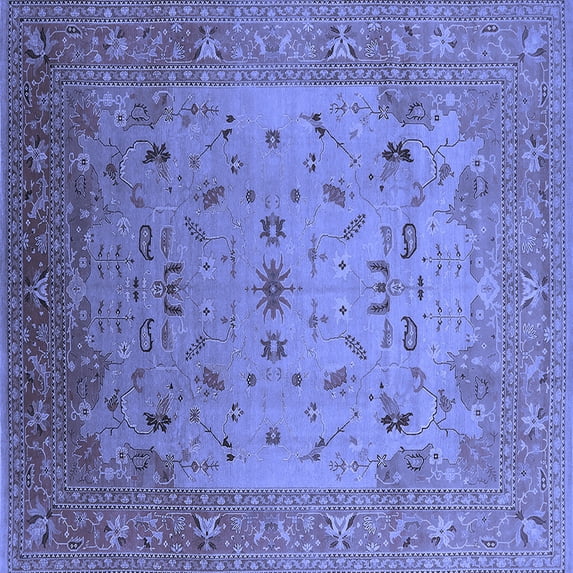 Ahgly Company Indoor Square Oriental Blue Traditional Area Rugs, 3' Square