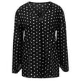 thumbnail image 4 of Tbopshirt Womens Top Ladies Fashion V-Neck Wave Point Chiffon Strip Long Sleeve Casual Shirt Top, 4 of 5