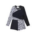 thumbnail image 3 of CHICTRY Kids Girls Long Sleeve Mesh Splice Gymnastics Leotard Short Ballet Dance Biketard Unitard Black 6, 3 of 7