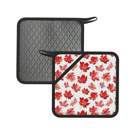 

Matuu Realistic Maple Leaf for Square Silicone Anti-hot Pad for Kitchen Potholders Hot Dishers Spoon Holder