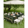 thumbnail image 4 of Outdoor Tablecloth with Umbrella Hole for Patio/Picnic/Party/Camping, Dark Green Boho Waterproof Table Cloth Rectangle Table Cover Washable, Ethnic Tribe Striped Vintage (52"x 70"), 4 of 9