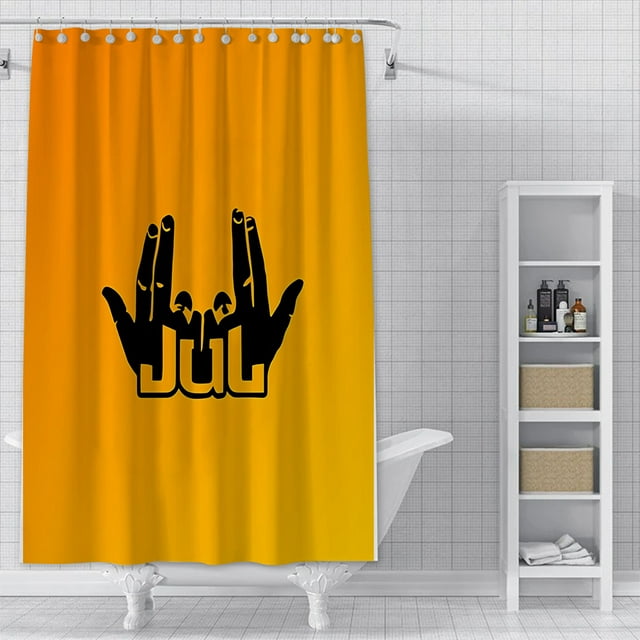 Shower Curtain Waterproof Polyester Fabric Paint Colorful Bath Curtains Jul Rapper Home Bathroom Decor Curtain With Hook 155X171A3 YL150x180cm
