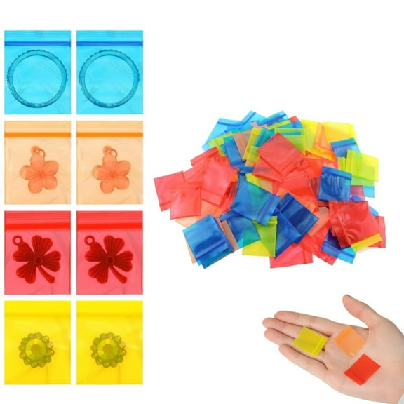 Colored Candy Storage Bags,Small Plastic Pouches,Small Ziplock Bags for Pills,Tiny Plastic Seal Jewelry Earrings Coin Candy Pouches,400pcs,Random Colors