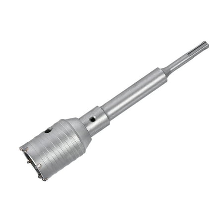

Wall Hole Drill Bit 50mm Hole Saw Cutter 190mm Drilling Depth Round Shank with Connecting Rod for SDS X4 Impact Drill