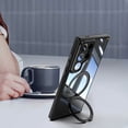 thumbnail image 5 of Compatible for Samsung Galaxy S25 Ultra Phone Case with Stand, Rotatable Ring Holder Kickstand Rugged Shockproof Protective Cover Case with Camera Lens Protector for Samsung Galaxy S25 Ultra, Black, 5 of 10