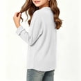 thumbnail image 6 of QIbmong Infants Toddler Girls Long Sleeve Shirts Crew Neck Ribbed Knit Tops Kids Casual Fall Winter Looses Pullover Undershirts for Back to School(11-12Years,White), 6 of 9