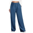 thumbnail image 2 of jjayotai Clearance for Women Pants Women's High Waisted Sweatpants Workout Active Joggers Pants Baggy Lounge Bottoms Rollbacks Blue, 2 of 4