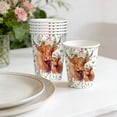 thumbnail image 5 of TanSiDing Highlands Cow Disposable Paper Cups Vintage Floral Party Supplies Rustic Farmhouse Theme Celebration, 5 of 6