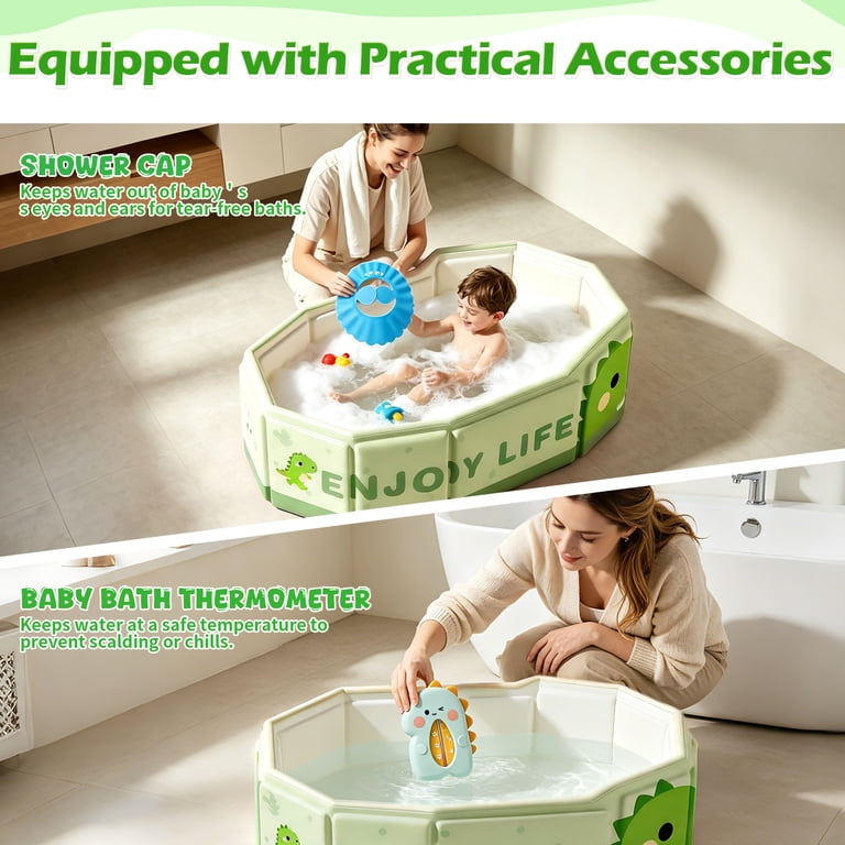 Collapsible Portable Baby Bathtub with Shower Cap photo 3