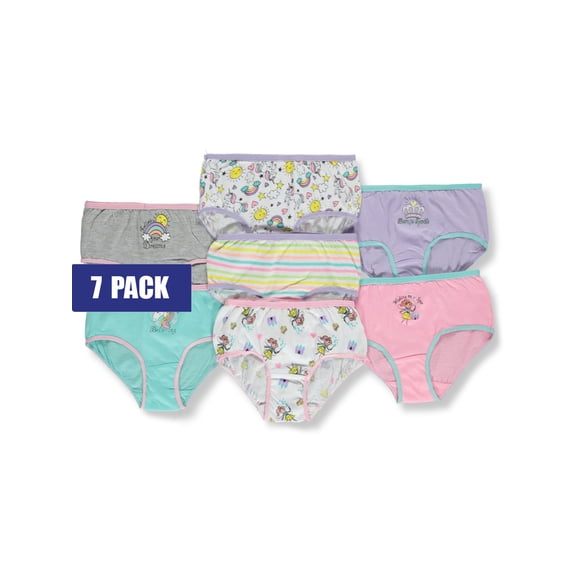 Real Love Girls' 7-Pack Briefs Underwear Color: blue/multi Size: 2t
