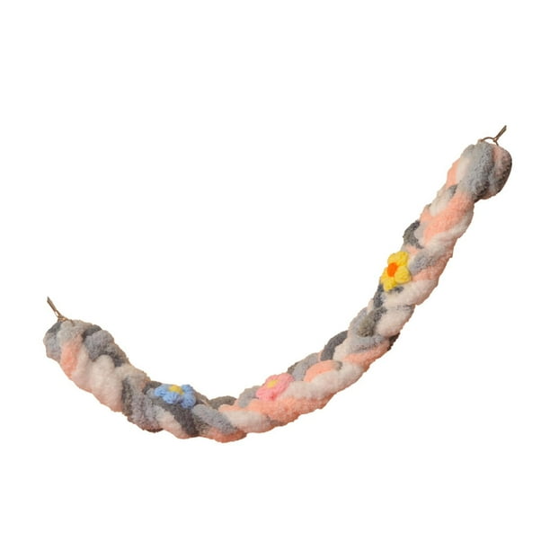 Percha de cuerda de pájaros, accesorios de jaula de stand de loro colgando azúcar planeando trepando cuerda trepando juguete de pie para periquitos gris rosa