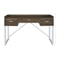 thumbnail image 3 of Angelica 3-drawer Writing Desk Walnut and Chrome, 3 of 12