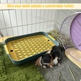 thumbnail image 6 of 2Pcs Rabbit Litter Box with Grid Potty Trainer, 10.8 x 7.4 Inches, Guinea Pig Litter Box Anti Tip Pet Toilet Training Corner for Rabbit Hair Gila Guinea (Blue S), 6 of 7