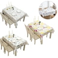 thumbnail image 2 of Juego de 3 piezas de mantel impermeable a prueba de aceite, mantel de PVC a prueba de derrames para interior, exterior, Camping, Picnic, Rectangular Adepaton 2034224-1, 2 of 9