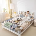 thumbnail image 3 of Castle Fairy Cute Plaid Patchwork Raccoon King Sheets 4pcs for Boys,Heart Star Mixed Check Bedding,Brown Beige White,1 Fitted Sheet, 1 Flat Sheet and 2 Pillowcases, 3 of 6