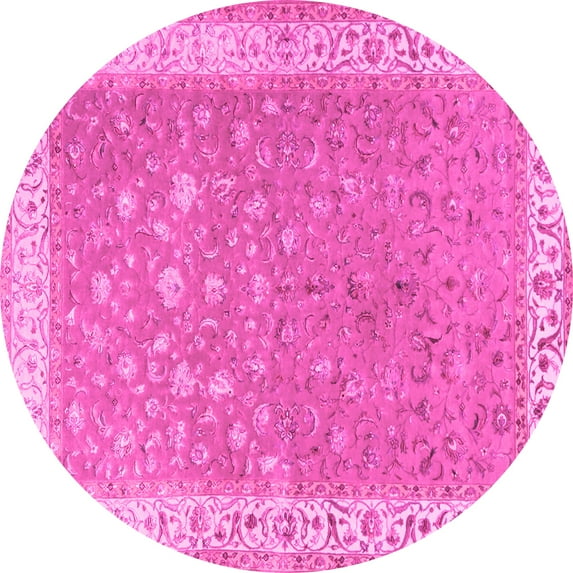 Ahgly Company Indoor Round Persian Pink Traditional Area Rugs, 3' Round