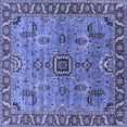 thumbnail image 1 of Ahgly Company Machine Washable Indoor Square Oriental Blue Industrial Area Rugs, 4' Square, 1 of 4