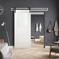 thumbnail image 2 of Modern Barn Door 30 x 96 inches Opaque Glass / Mela 7012 Matte White / 6.6FT Rail Track Heavy Hardware Set / Solid Panel Interior Doors, 2 of 3