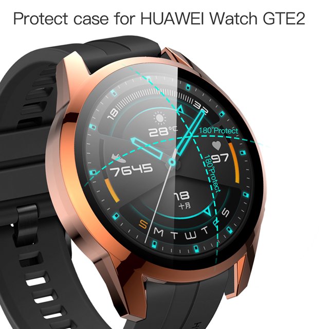 Tapa Del Reloj PC Case Cover Protector de pantalla para Huawei Watch GT 2 GT2 46mm (oro rosa)