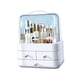 thumbnail image 5 of Organizador de baño transparente con tapa transparente, organizador de cajones de escritorio para mostrador Blanco, 5 of 9