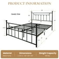 thumbnail image 2 of Sha Cerlin Black Queen Size Metal Platform Bed Frame with Victorian Vintage Headboard & Footboard, Adult, 2 of 9