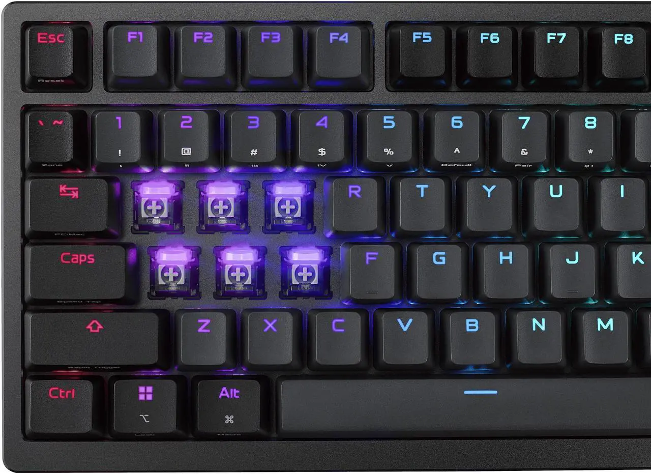 ASUS ROG Azoth 96 HE Wireless Hall Effect Gaming Keyboard - 96% Full-Size, Tri-Mode, Hot Swappable Magnetic Switch, Rapid Trigger, Speed Tap, 8K Hz Polling, Color OLED Screen, PBT Keycaps - Black