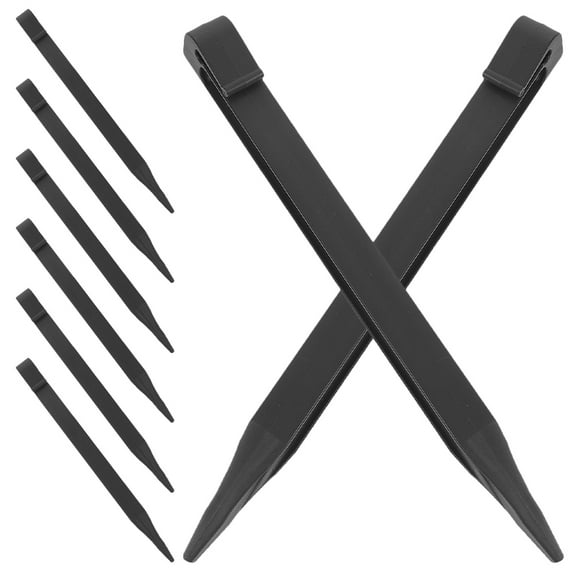 FRCOLOR 8 Pcs Garden Stakes Border Lawn Edging 26.00X2.50X2.30CM Black