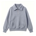thumbnail image 5 of Oversized Sweatshirts Pullover for Women Zaewscy Women's /Winter Casual Long-Sleeve Hooded Sweatshirt With Zipper And Lapel Collar Gray M, 5 of 7
