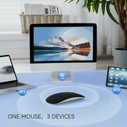 Uiosmuph Bluetooth Wireless Mouse USB C Rechargeable Silent Mouse with USB Receiver Black