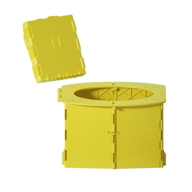 WHEANG Fournitures de Nettoyage Toilette de Voyage Portable Chaise Pliante Siège de Toilette Randonnée pour Camping Taille Unique Jaune