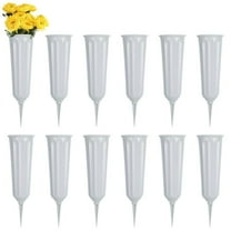 12PCS Cemetery Vases with Spikes,Plastic Vintage Grave Vase,Cemetery Flower Vase Gravestone Flower Holder,Grave Decorations for Cemetery