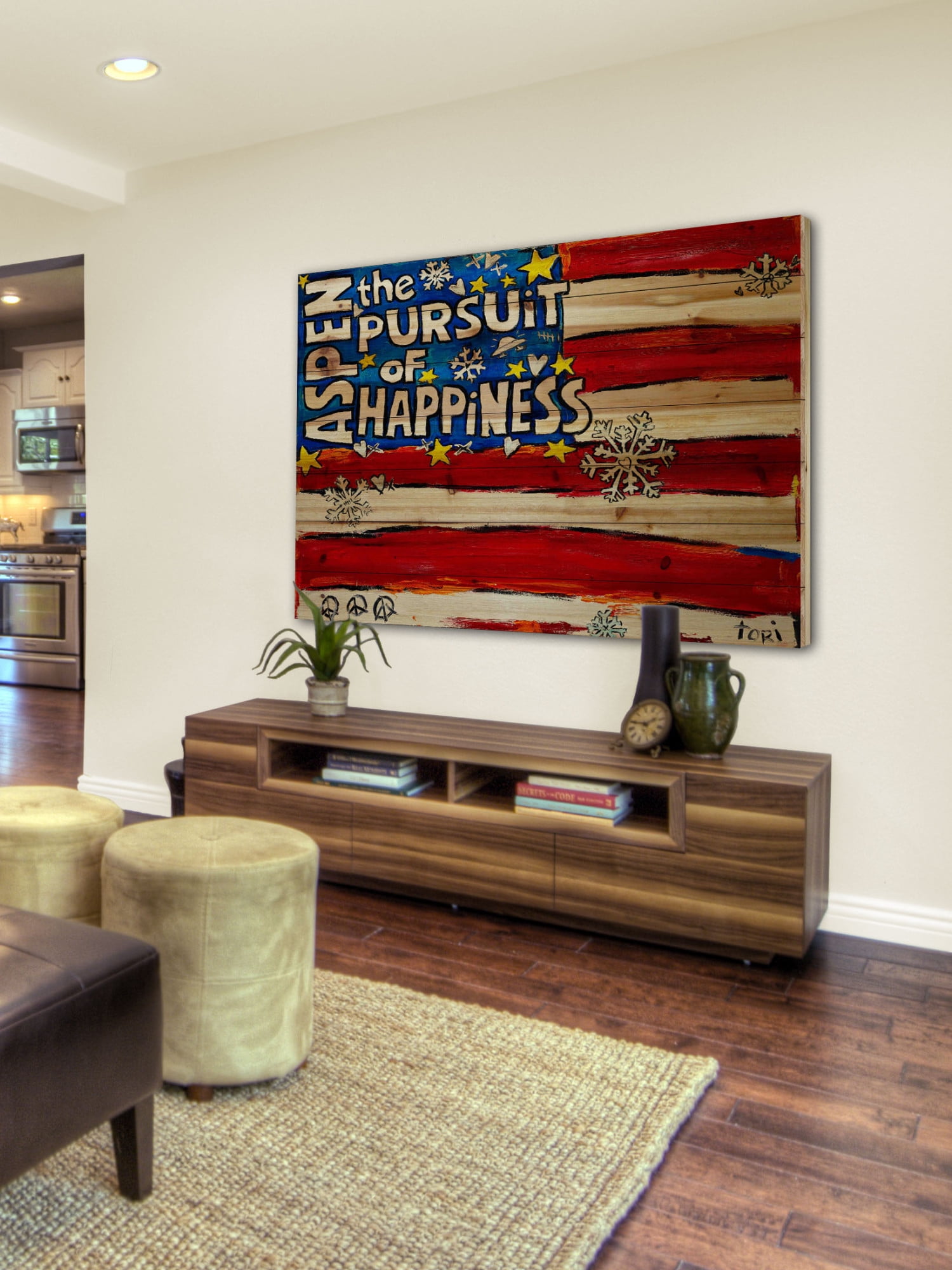 Marmont Hill "Aspen Pursuit of Happiness" by Tori Campisi Painting Print on Natural Pine Wood