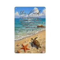Turtle Beach Inspirational Tin Sign – Motivational 8x12 Inches Aluminum Quote Sign for Coastal Home Decor, Beach House, Relaxation and Peaceful Wall Art Gift for Ocean Lovers