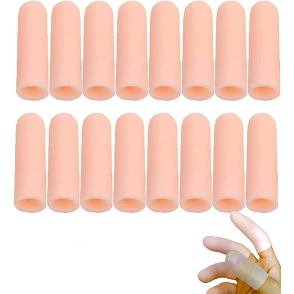 Casewin Silicone Finger Protectors 20 Pack, Gel Finger Cots & Protector,Relief from Pain of Finger Tips Cracked, Arthritis