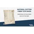 thumbnail image 3 of Natural Cotton Fiber Tote Bags Set of 10, Bulk Pack - Reusable, Great for Grocery, Picnic, Camping, Beach, Outdoor Activities - Natural, 3 of 5
