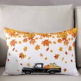 thumbnail image 3 of Thanksgiving Throw Pillow Cover 20 x 26 Inch Decorative Pillow Cover Fall Black Truck Orange Maple Leaves Retro Lumbar Pillowcase Seasonal Rectangle Cushion Case for Couch Sofa Bed Living Room, 3 of 7