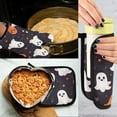 thumbnail image 5 of Yayeee Oven Mitts and Pot Holder Set of 4 Heat Resistant Kitchen Gloves Baking Hot Pad, White Halloween Ghosts, 5 of 5
