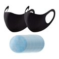 thumbnail image 4 of reemplazo de almohadillas desechables,Almohadilla de repuesto para mascarilla,Rectángulo redondo Almohadilla de máscara universal,almohadillas de reemplazo de 50 piezas y máscara de 2 piezas, 4 of 9