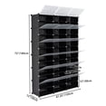 thumbnail image 2 of 12-Tier Portable 72 Pair Shoe Rack Organizer 36 Grids, Expandable Shoe Storage Cabinet, Free Standing Stackable Space Saving Shoe Rack with Doors Expandable Stackable for Heels, Boots, Slippers, 2 of 7