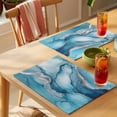 thumbnail image 4 of Blue Marble Placemats Set of 12 Modern Impressionist Art Abstract Place Mats Indoor Wipeable Table Mats Washable Cloth Dining Table Placemats for Kitchen Holiday Party Home Decor 13x19 Inch, 4 of 9