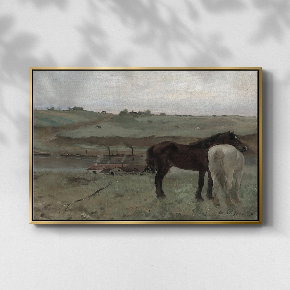 Vintage Animal Print-XXI By Wexford Home Framed in Gold Wood Gallery Wrapped Canvas 27 in. x 41 in.