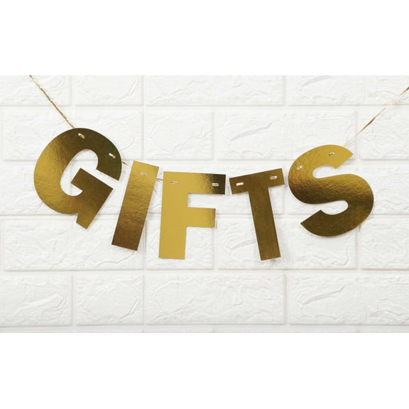 Inkdotpot Pre Strung Gifts Metallic Gold Bunting For Wedding Bridal Shower Retirement Birthday Party Supplies Bunting Flag DIY Party Supplies