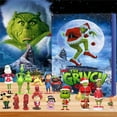 thumbnail image 2 of Green Monster Grinch Christmas Advent Calendar Box Grinch 24Pcs Reverse Time Calendar Blind Box, 2 of 6