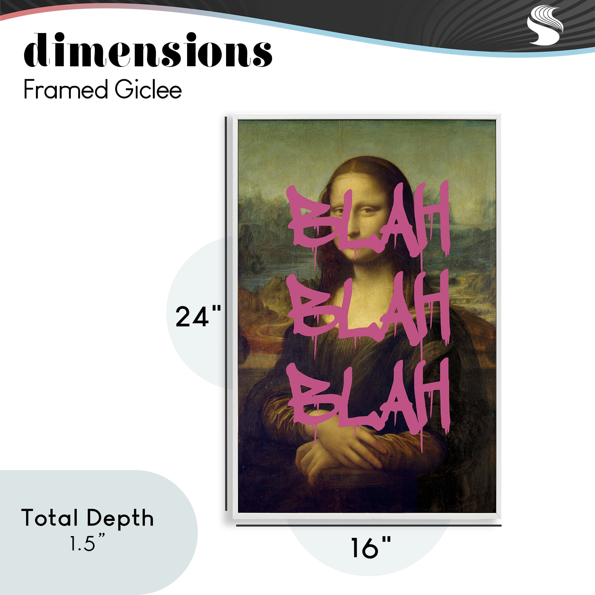 Graffiti Over Mona Lisa White Framed Giclee Art, design by Masters Redux