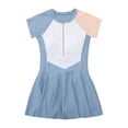 thumbnail image 6 of Girls Swimsuit Girls 2 Piece Swimsuit with Front Zipper & Short-Skirt Bottom Ash Trim Bathing Suit for Size 6-18, 6 of 8