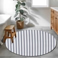 thumbnail image 3 of Round Rugs 3Ft, Navy Blue Striped Round Area Rug Washable Indoor Throw Carpet, Navy Blue White Stripes Farmhouse Small Non Slip Circle Rug for Bedroom Living Room Home Decor Aesthetic, 3 of 8