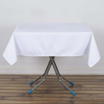 Efavormart Pack of 5 | 54" x 54" White 200 GSM Wrinkle / Stain Resistant Premium Polyester Square Tablecloths For Wedding Catering Party Decorations
