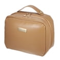 thumbnail image 1 of Bolsa de Aseo Bolsa de Maquillaje de Viaje Gran Capacidad Bolsa Cosmética de Cuero PU para Mujeres y Niñas Marrón, 1 of 7